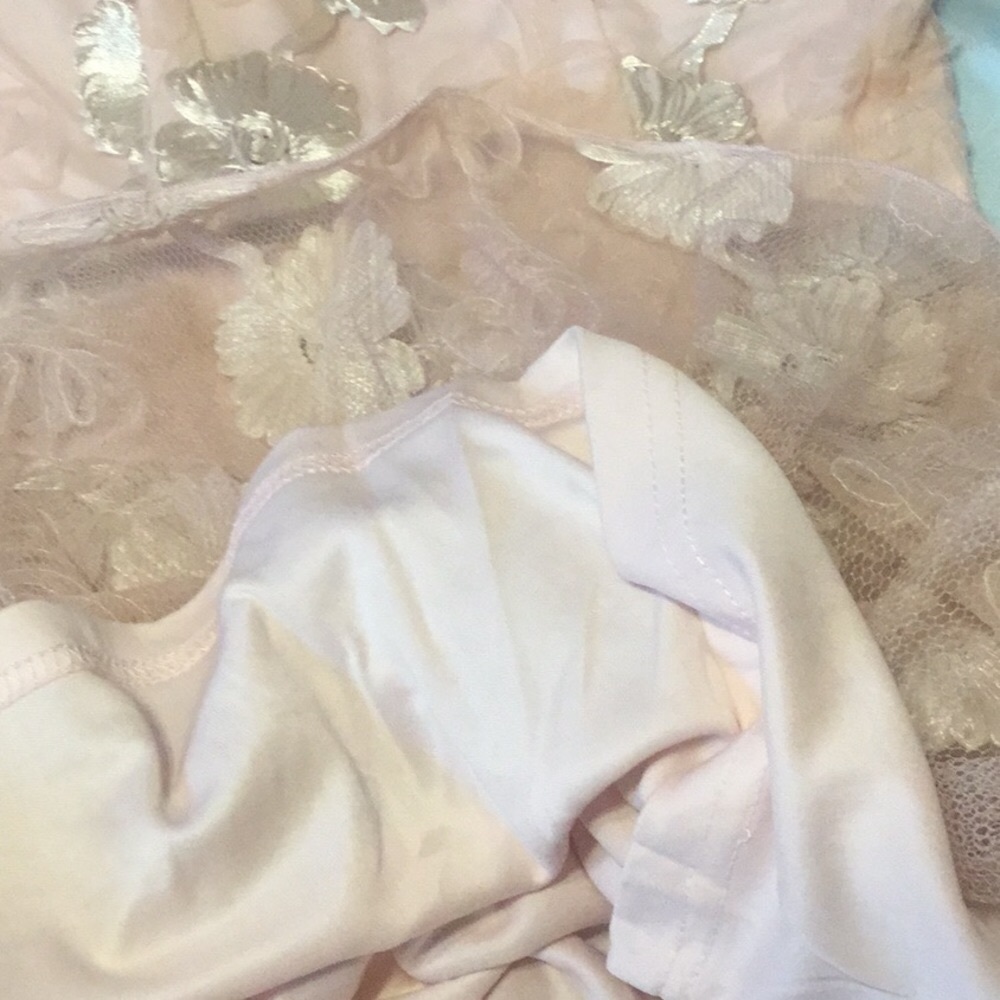 ❌DONATED❌Blush Pink Sweetheart Neckline Floral Mesh Overlay Lined Dress - Picture 13 of 16